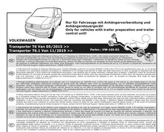 VOLKSWAGEN California T6.1 Römork Tesisatı 13P