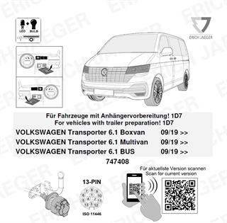 VOLKSWAGEN California T6.1 Römork Tesisatı 13P