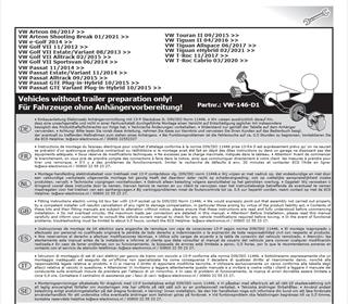 VOLKSWAGEN Golf 2012-2020 Römork Tesisatı 13P