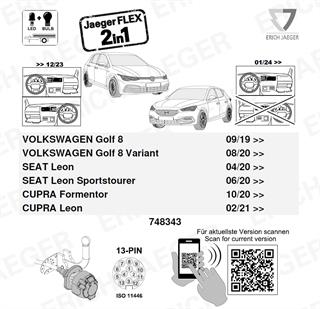 VOLKSWAGEN Golf 2024- Römork Tesisatı 13P