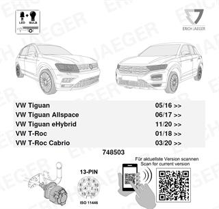 VOLKSWAGEN T-Roc 2024- Römork Tesisatı 13P