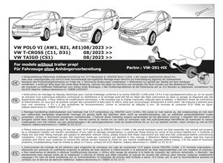 VOLKSWAGEN Taigo 2024- Römork Tesisatı 13P