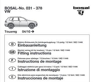 VOLKSWAGEN Touareg 2010-2017 Römork Tesisatı 13P