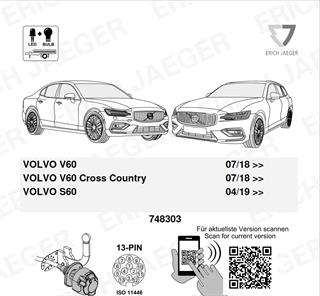 VOLVO V60 2019- Römork Tesisatı 13P