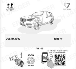 VOLVO XC90 2015- Römork Tesisatı 13P