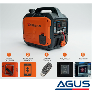 Webesten 12V DC Portatif & Taşınabilir Jeneratör 1200W
