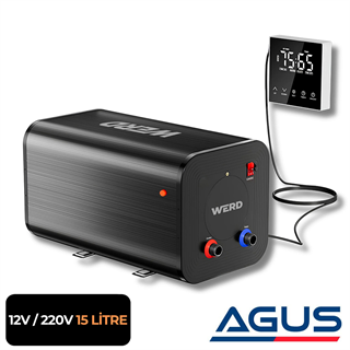 12V/220 Dijital Ekranlı Karavan & Tekne Su Isıtıcı E Boiler - 15 Litre
