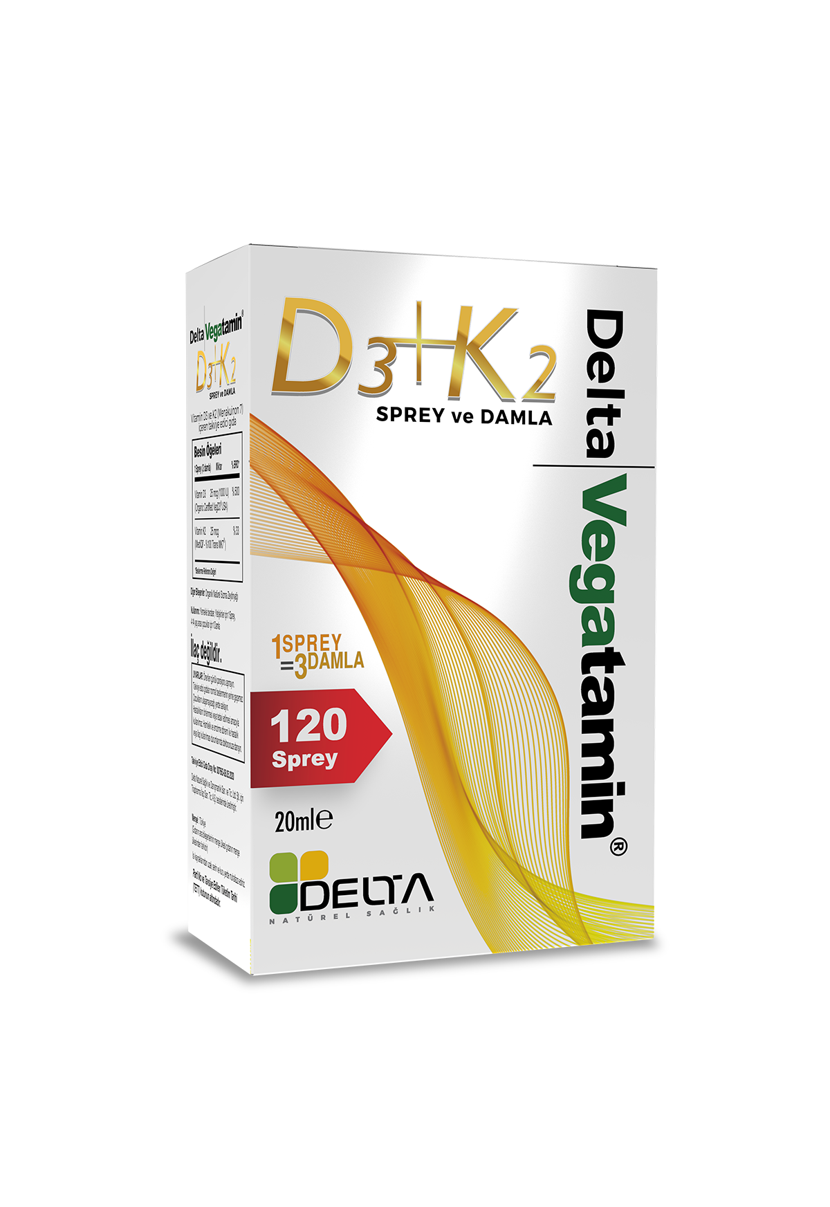 Vegatamin Bitkisel D3 ve K2 Vitamini 120 Sprey