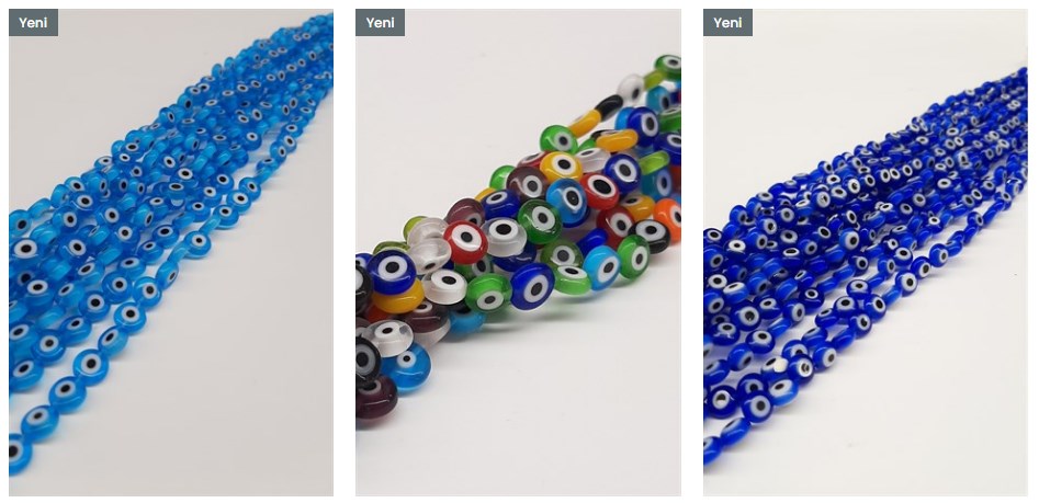 New Models in Glass Evil Eye Beads In Stock