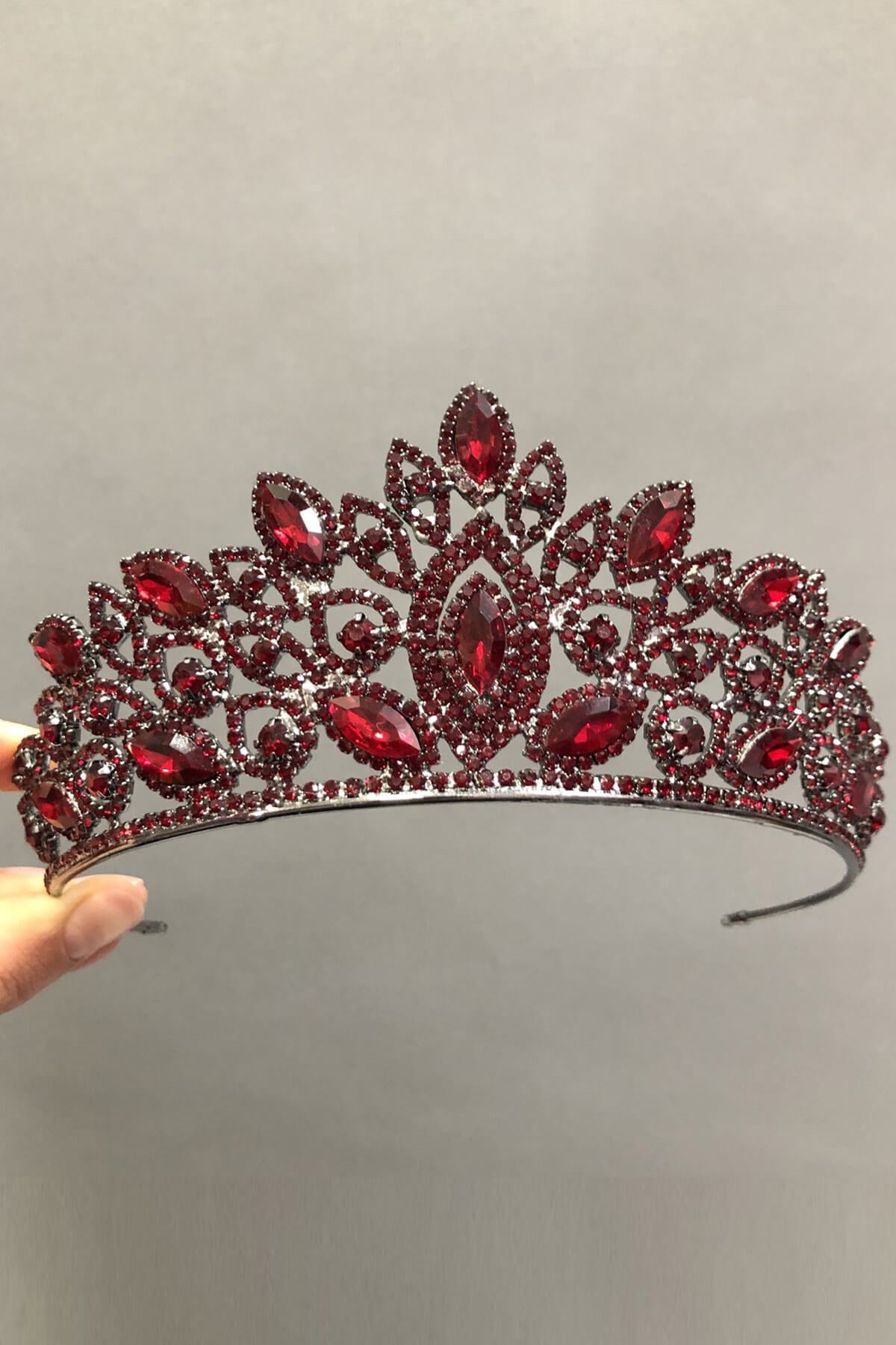 Claret Red Bride and Henna Crown