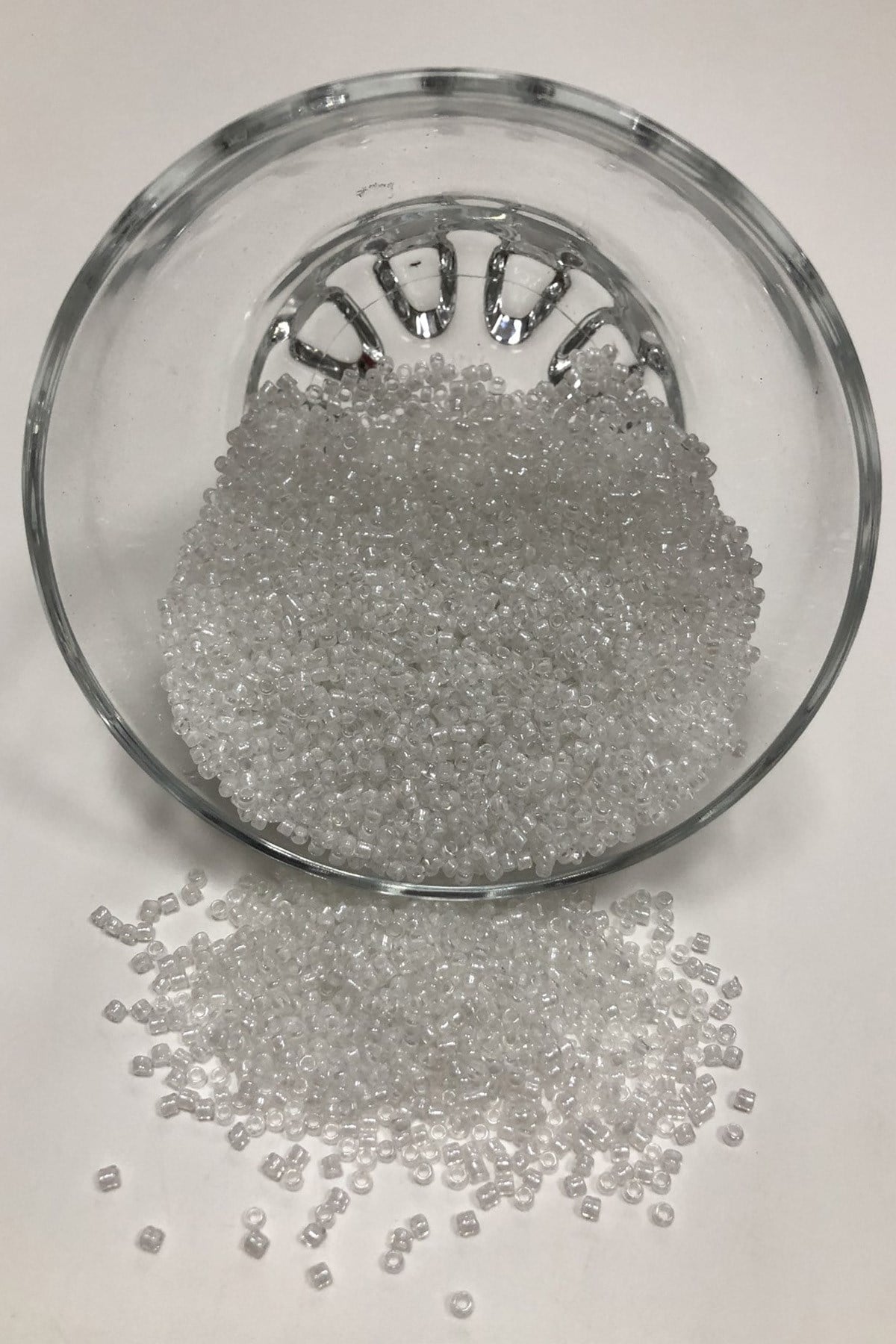 Transparent White Sand Beads 2 mm