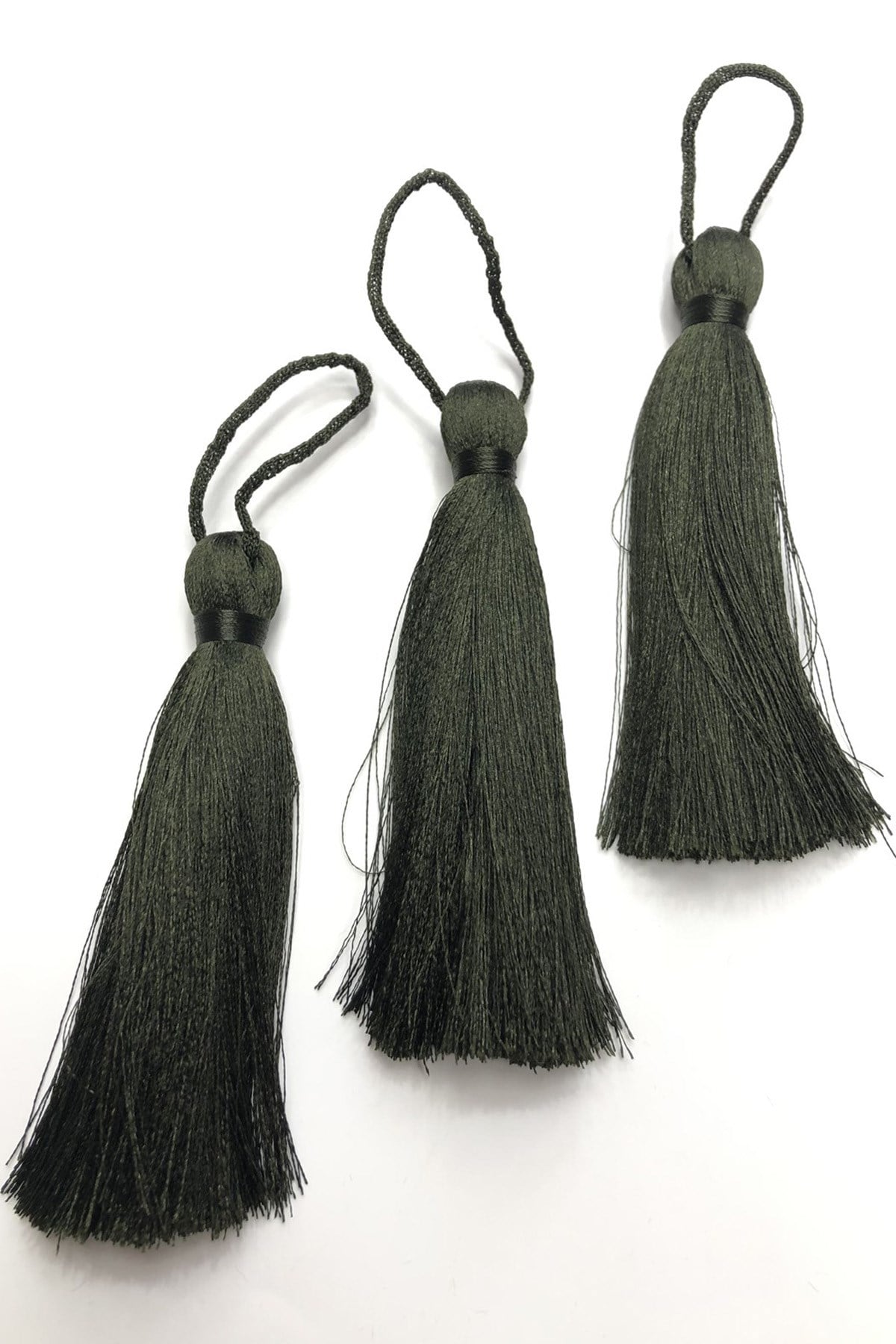 Dark Green Color Single Tassel 10 cm (1 piece)