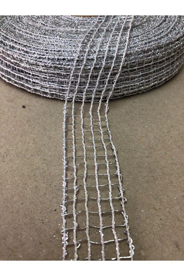 3 Metre Gümüş Jüt File Kurdele (2.5 Cm En)