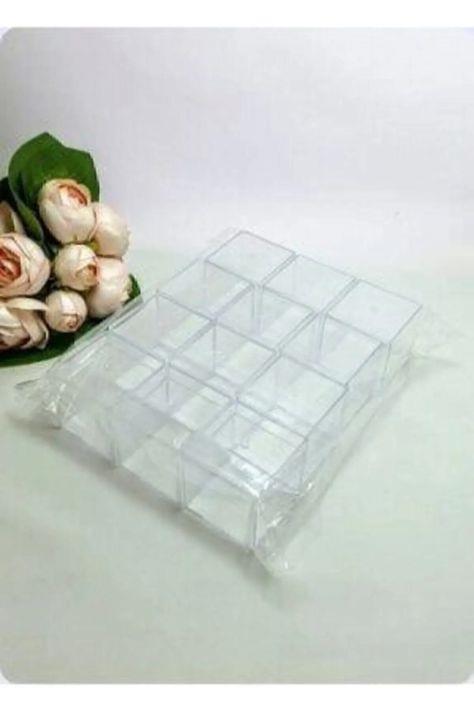 50 Adet Şeffaf Mika Pleksi Kare Kutu 5x5