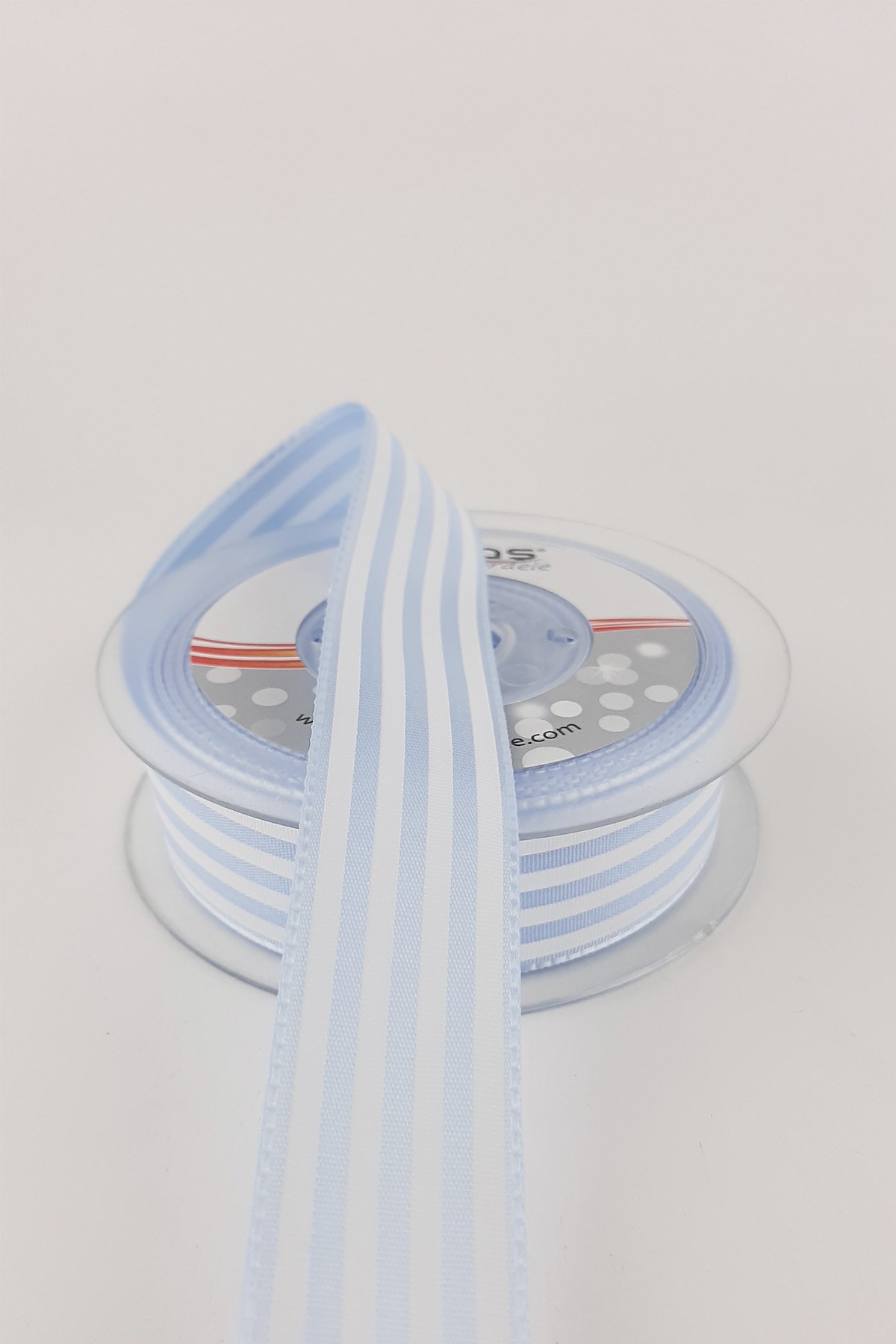 Açık Mavi Çizgili Tafta Kurdele 20 mt