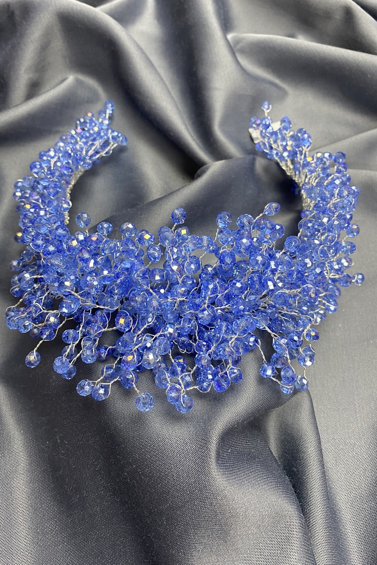 Light Blue Pollux Crystal Stone Henna and Bridal Crown