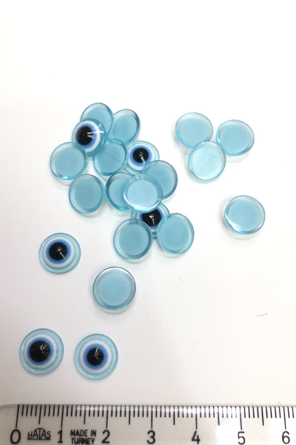 Light Blue Adhesive Evil Eye Beads