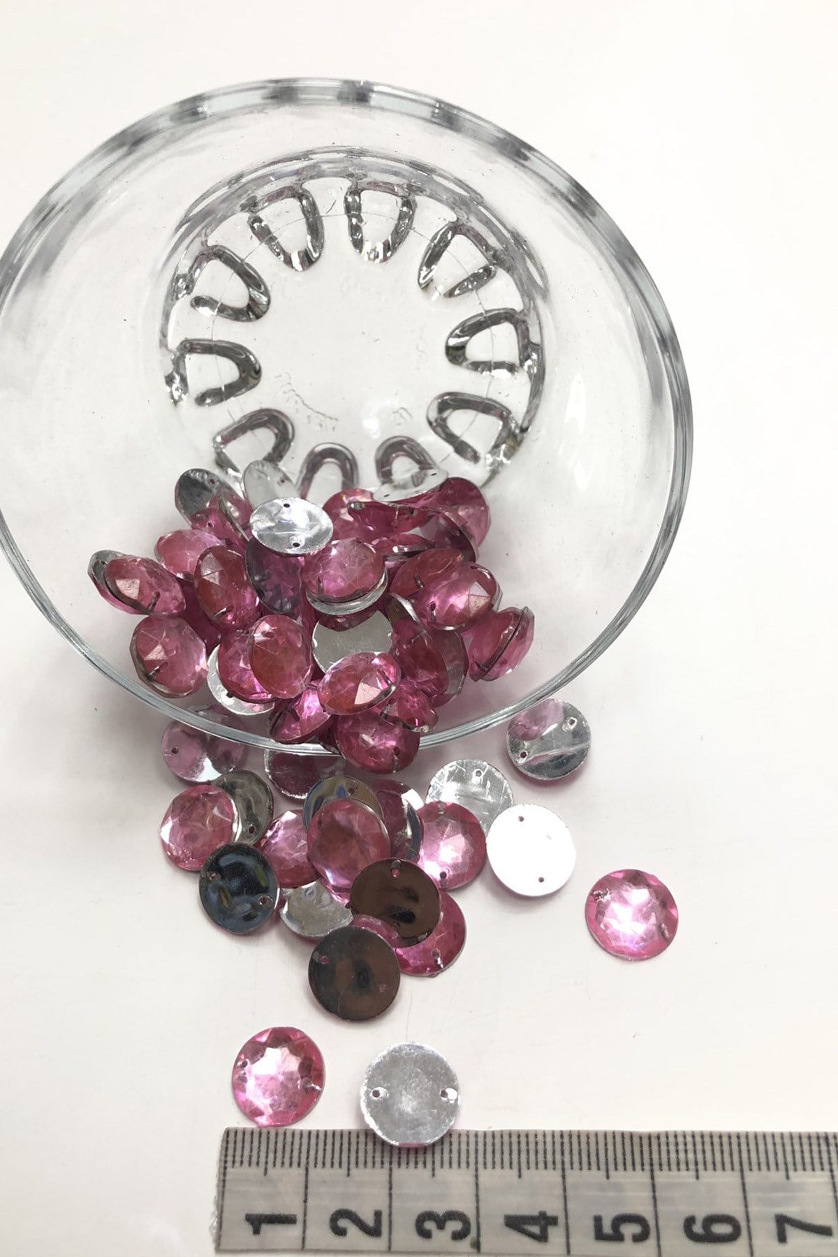 Açık Pembe Yuvarlak Plastik Dikme Taş 20 gr