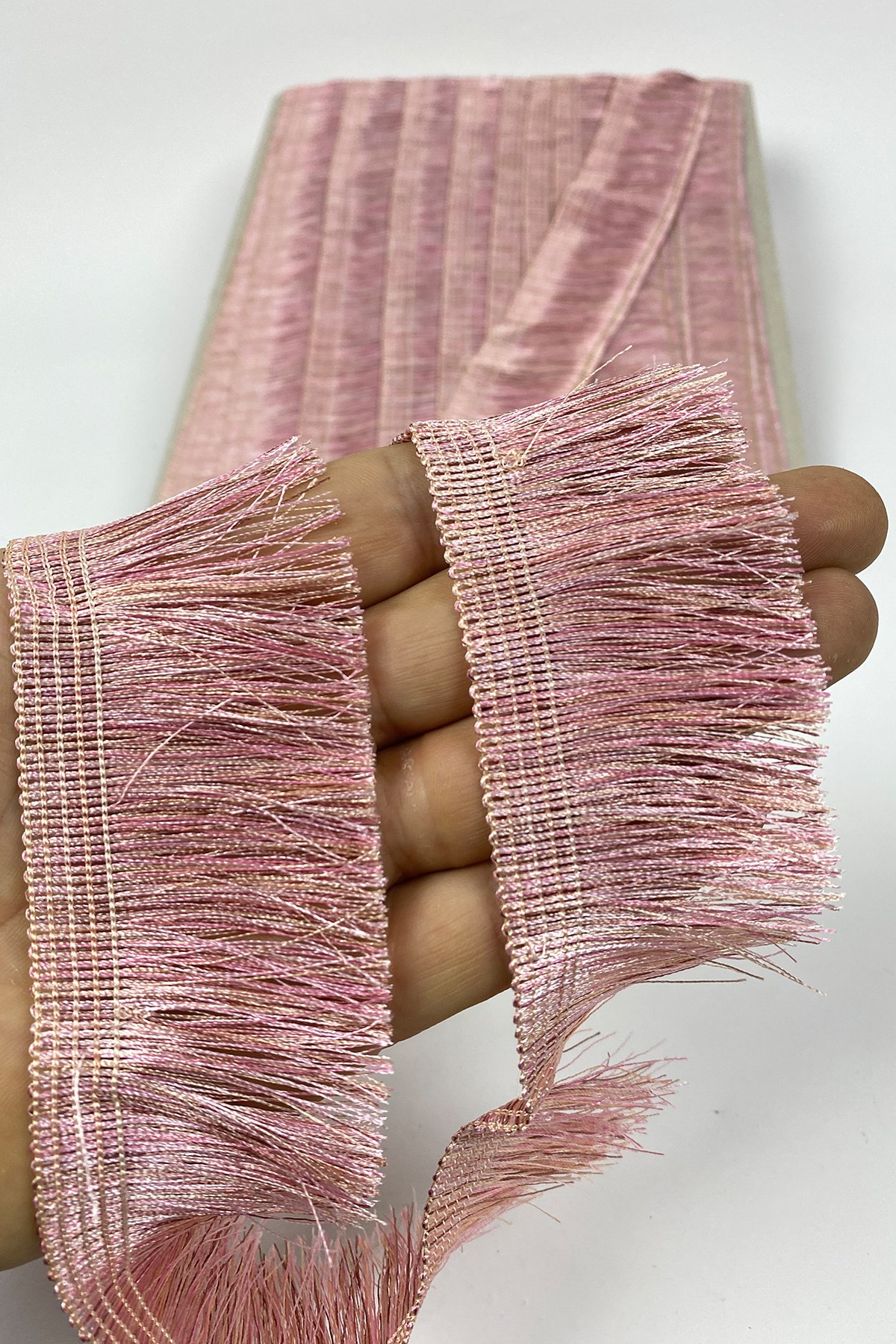 Light Powder Straight Fringe Rope Tassel Ribbon