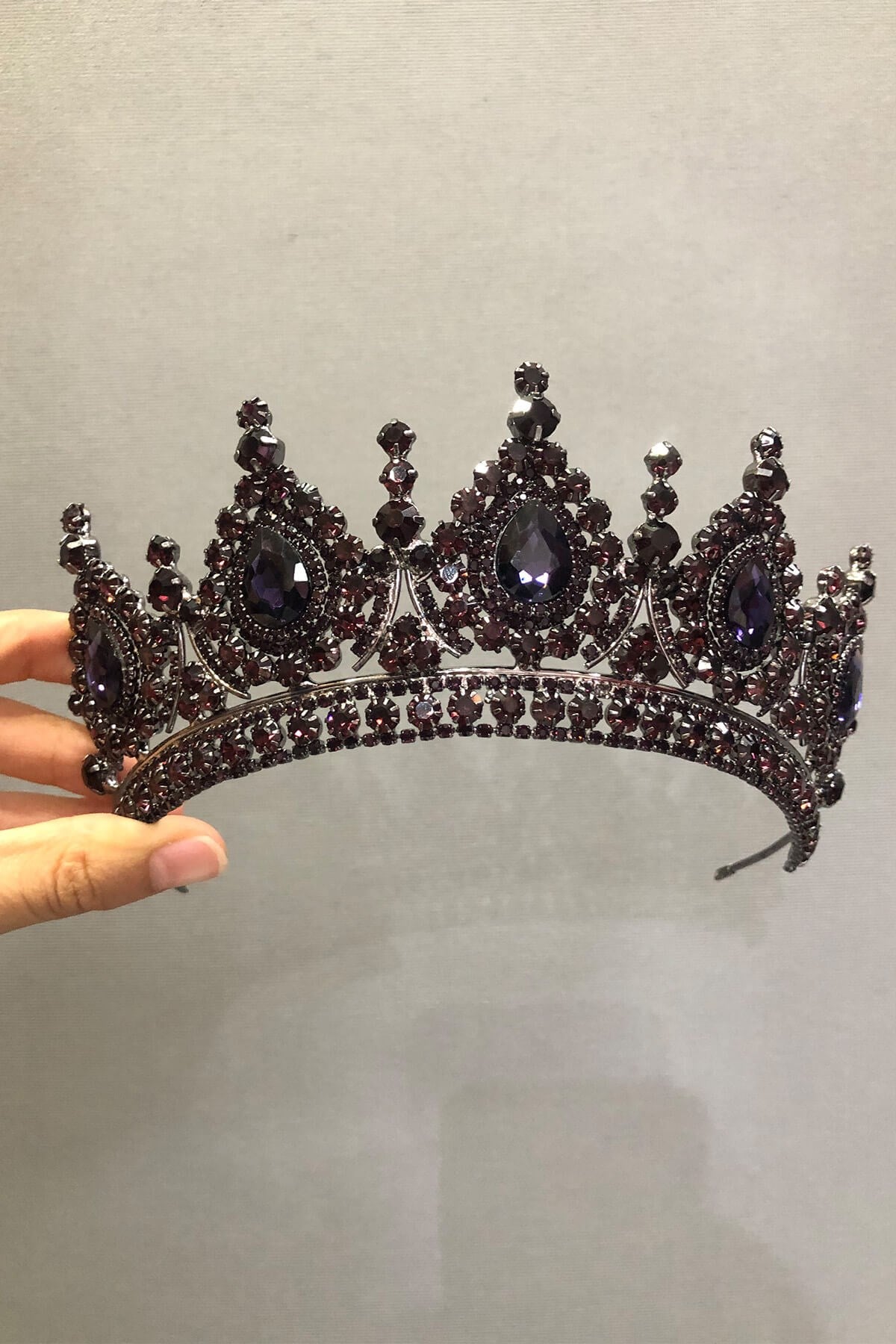 Ahu Model Purple Bridal Henna Tiara and Earring