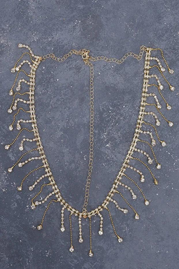 Forehead Pendant with Crystal Stones and Tassels, Hair Accessory for Evening Wear, Engagement Dress, Bridal Headpiece