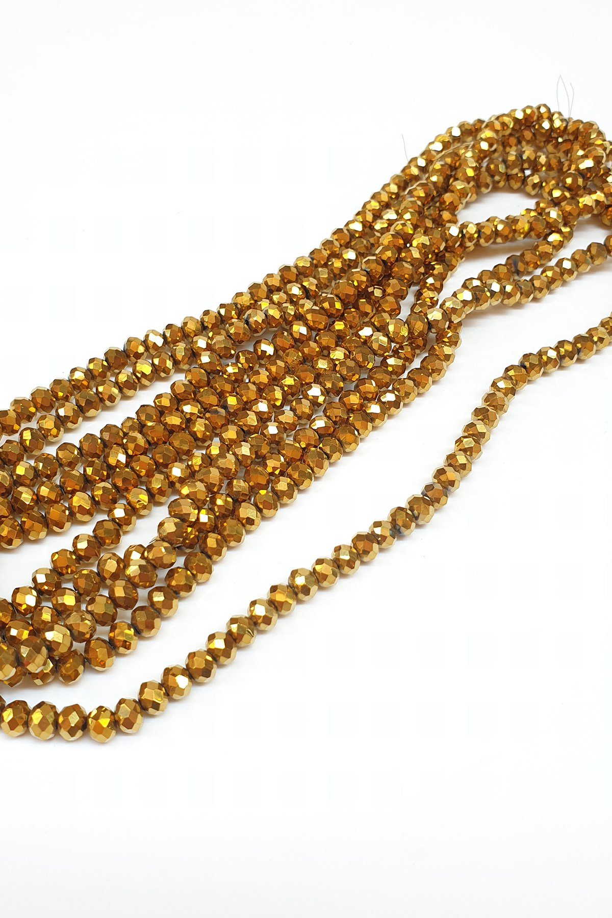 Altın Rengi Kaplama Kristal Boncuk 6 Mm