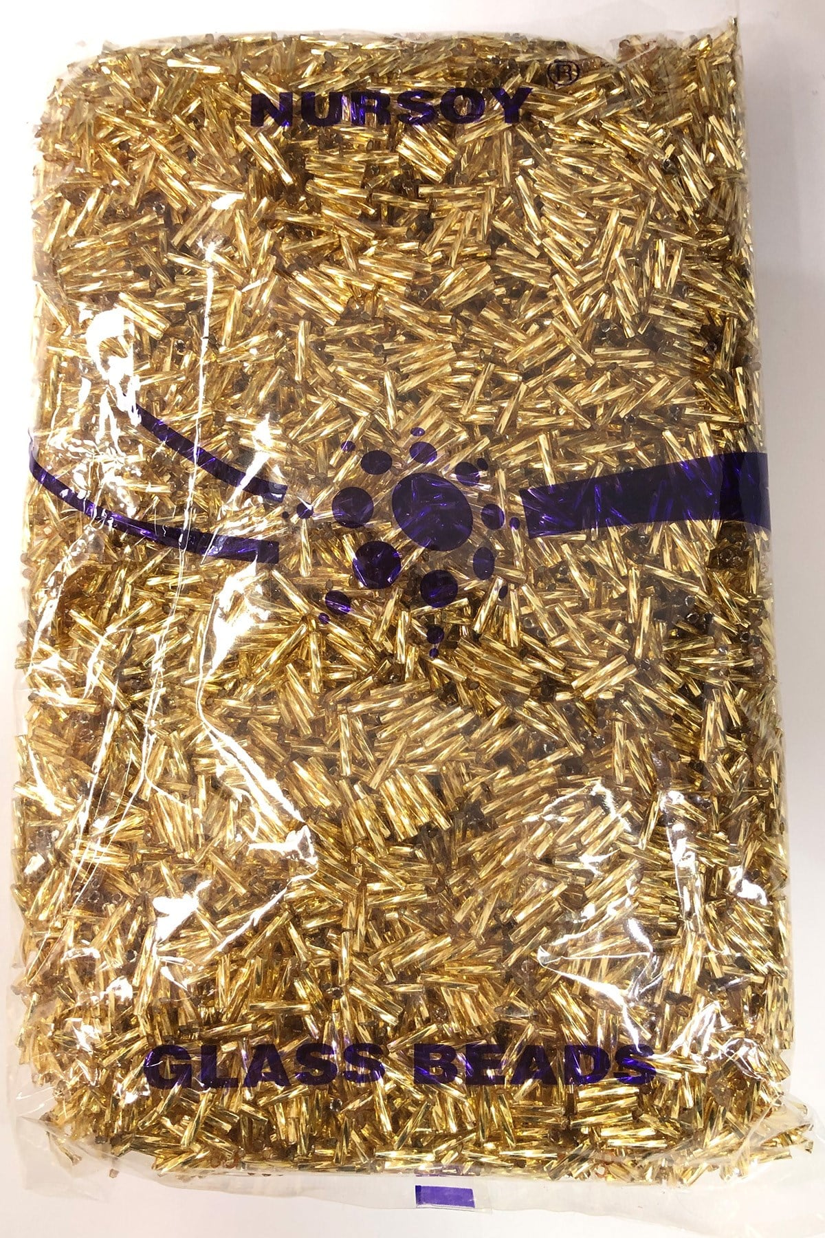 Golden Yellow Twisted Tube Beads 500 gr