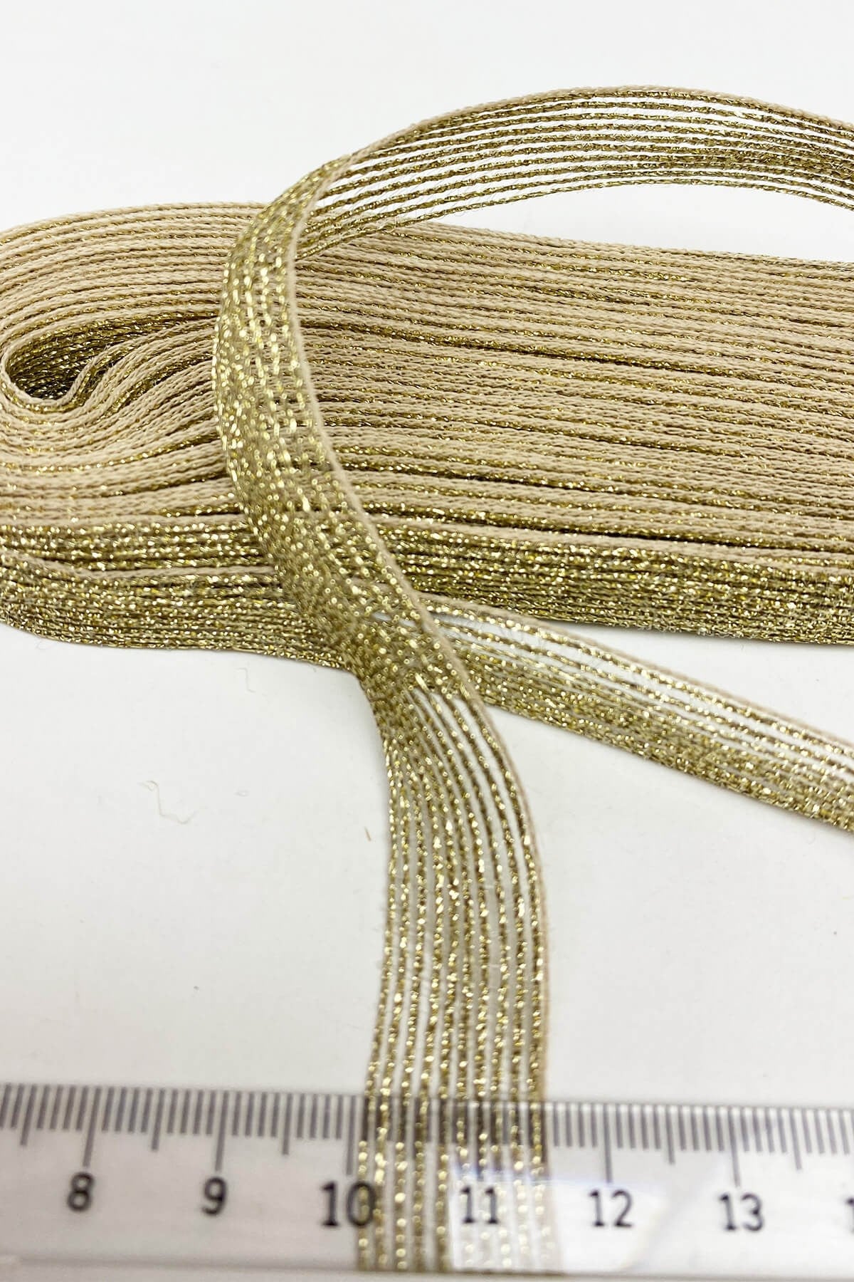 Gold Yellow Glittery Gradient Ribbon 10 mt