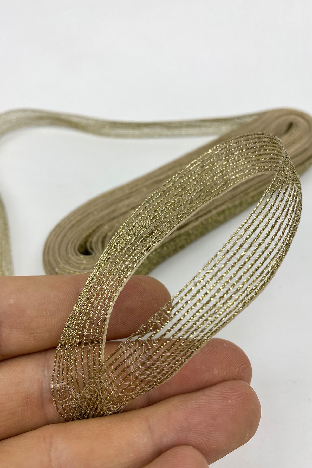 Gold Yellow Glittery Gradient Ribbon 10 mt