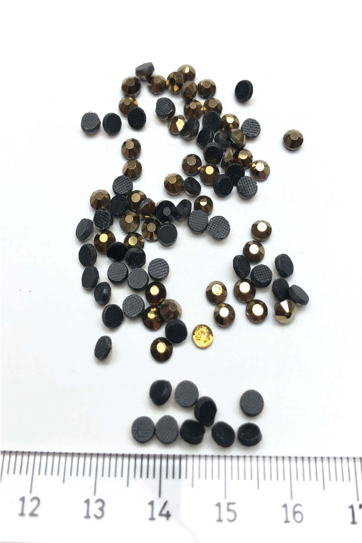Gold Yellow Iron-on Glass Stone Beads 25 gr