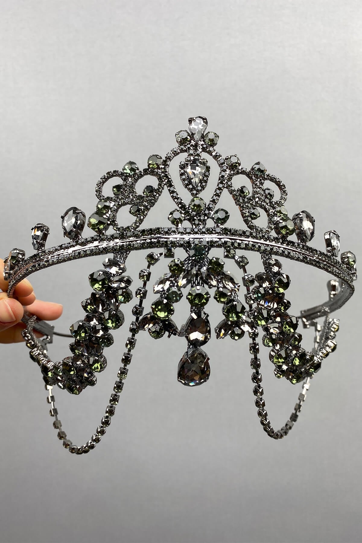 Anthracite Gray Hürrem Bridal Henna Crown