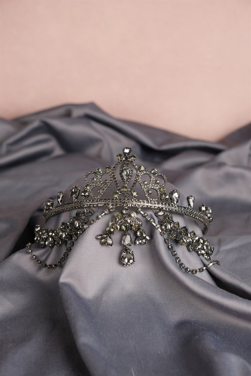 Anthracite Gray Hürrem Bridal Henna Crown