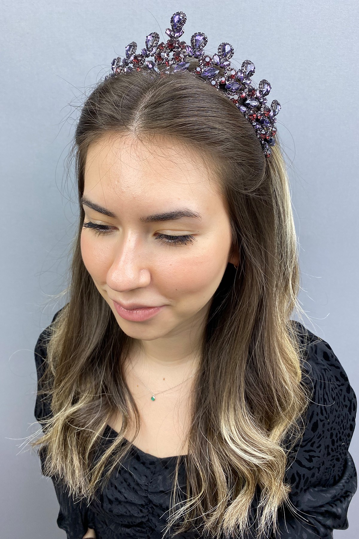 Anthracite Claret Red Beety Henna Bridal Crown