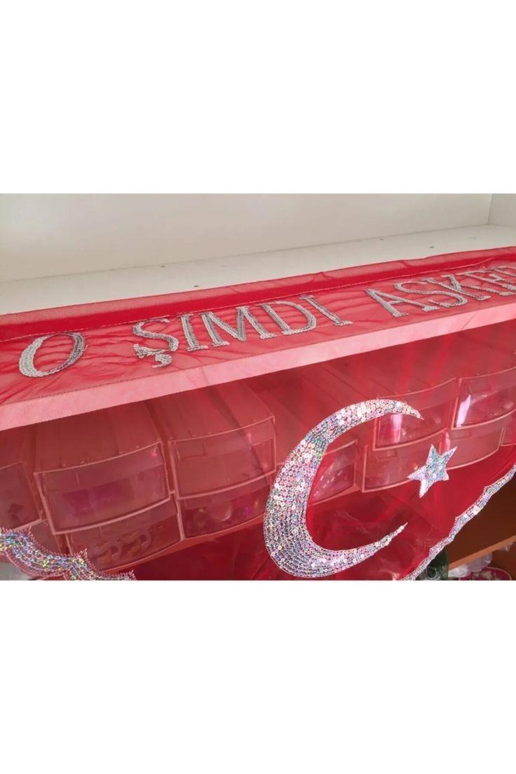 Asker Şalı O Şimdi Asker Yazılı Şal Simli Ay Yıldızlı
