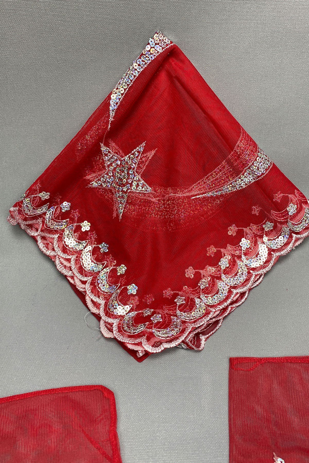 Ay Yıldızlı Pullu Damat Örtüsü Seti