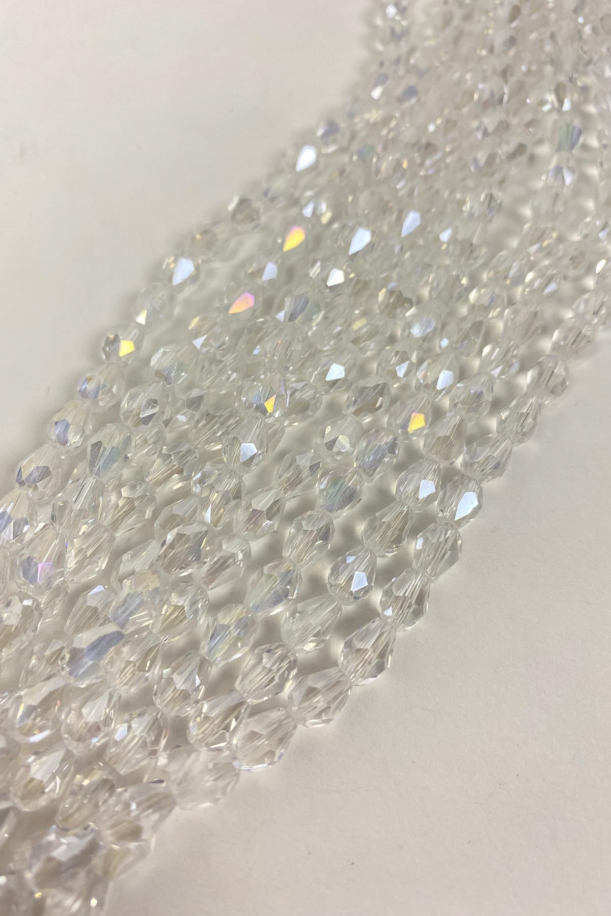 Pear Cut Shiny Crystal Beads 6 mm