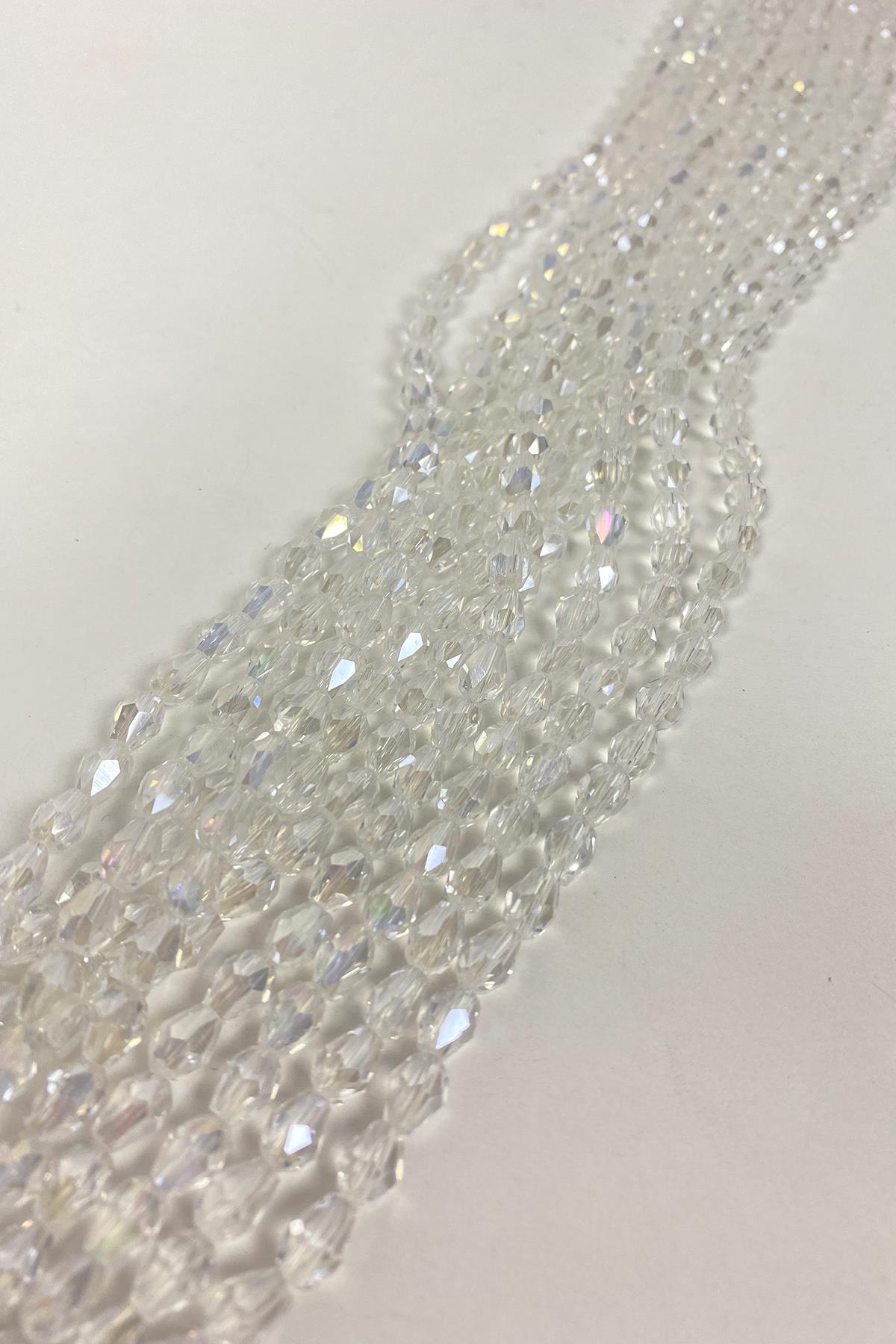 Pear Cut Shiny Crystal Beads 6 mm