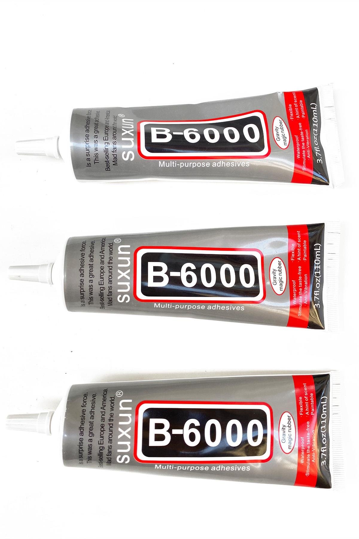 B-6000 Şeffaf Taş ve Boncuk Yapıştırıcısı 110 ml 3 Adet