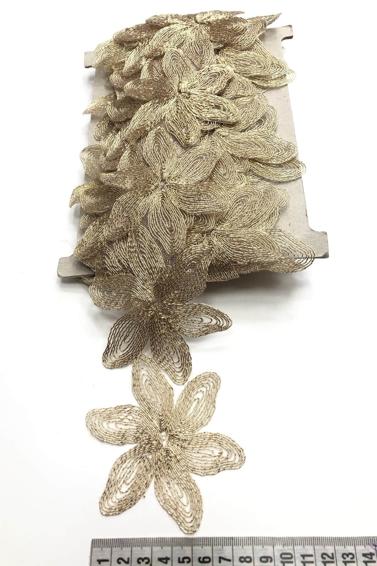 Bakır Simli Fransız Güpür Dantel 