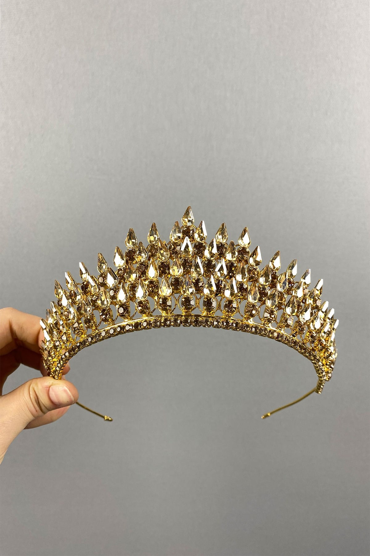 Honey Color Drop 3D Bridal Henna Crown