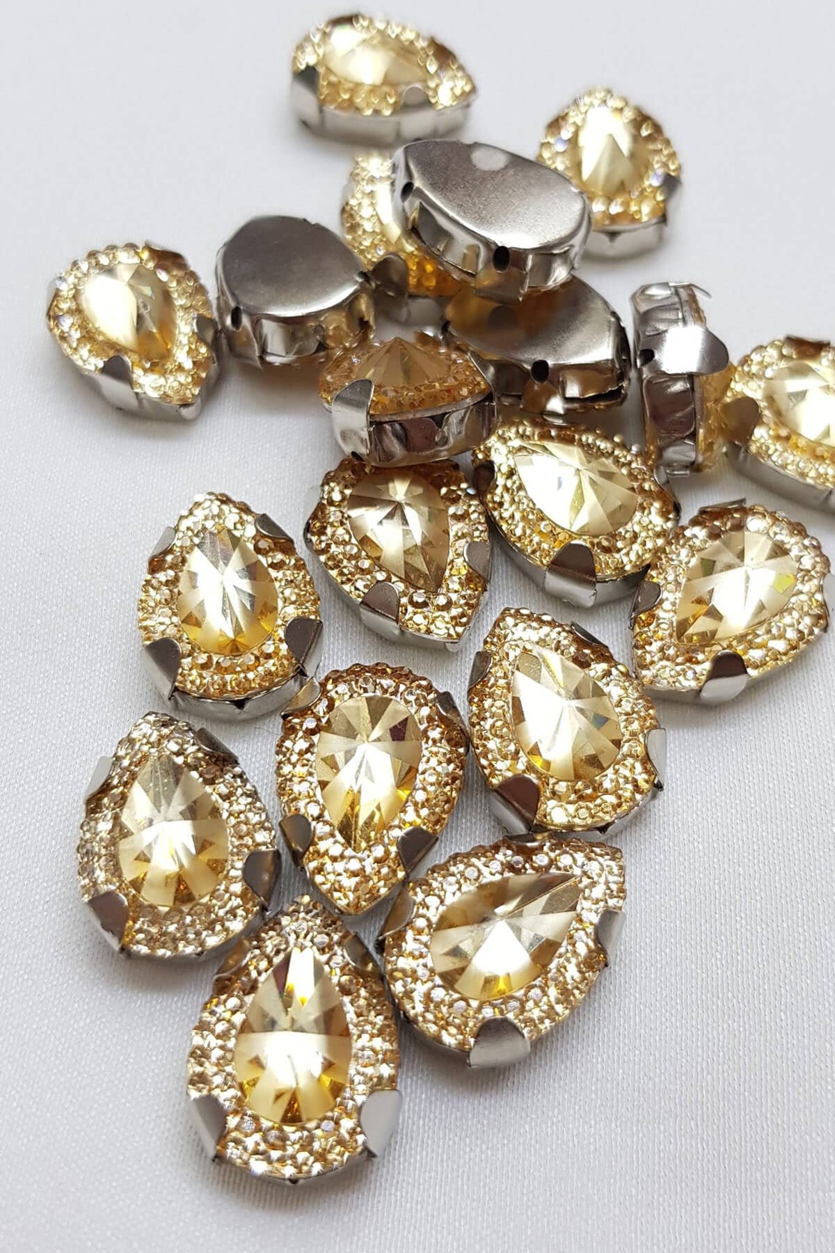 Honey Color Drop Case Stitching Stone 1-1.5cm 10 pcs