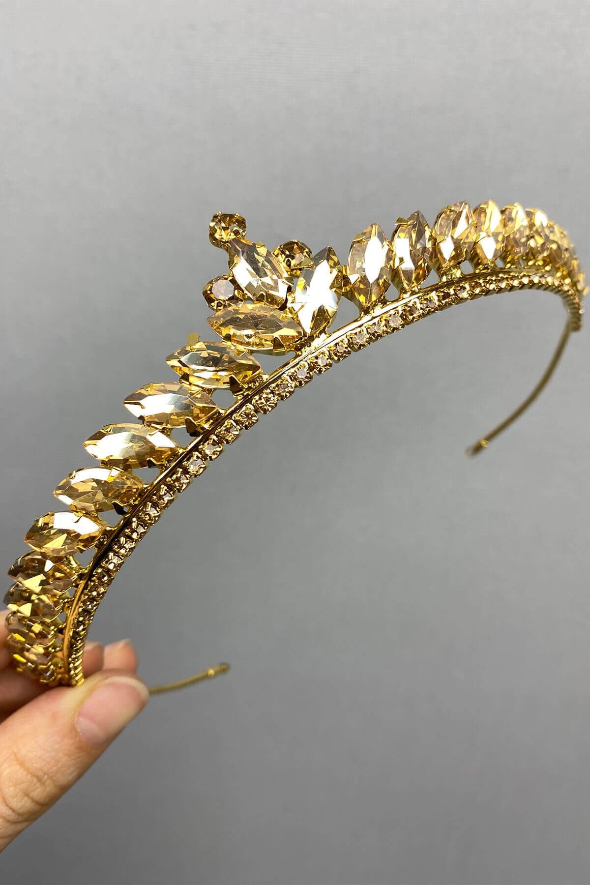 Honey Color Ece Model Slim Bridal Henna Crown