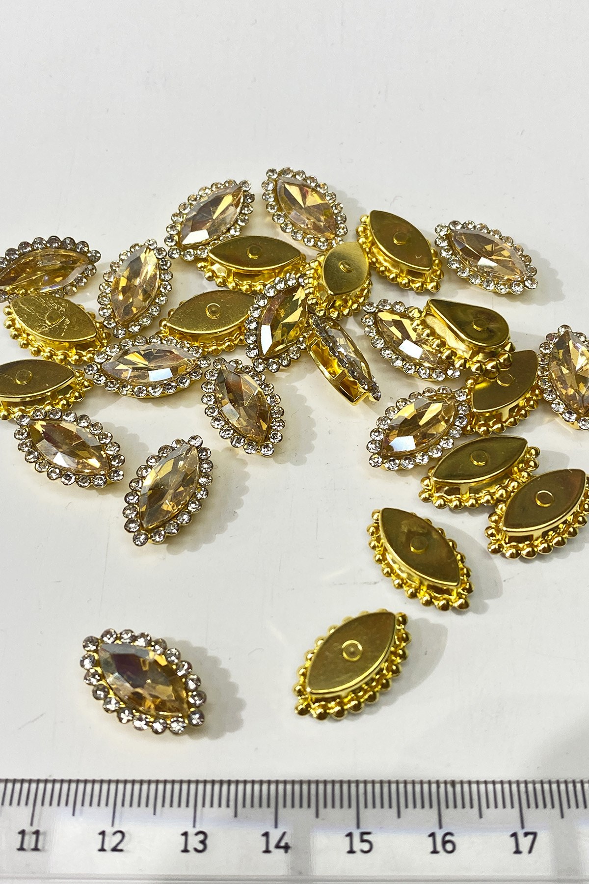 Bal Rengi  Gold Kasalı Mekik Dikme Taş 10 Adet