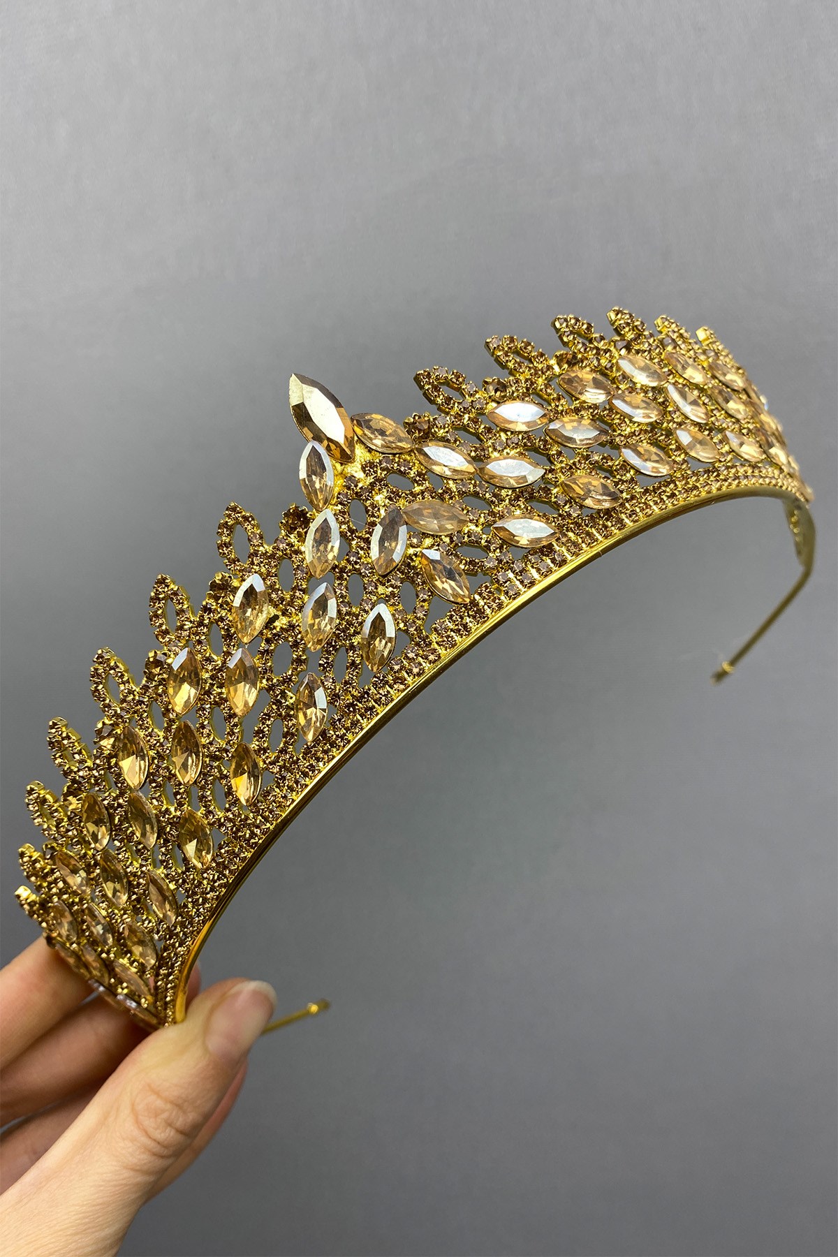 Honey Color Mia Stone Henna Bridal Crown