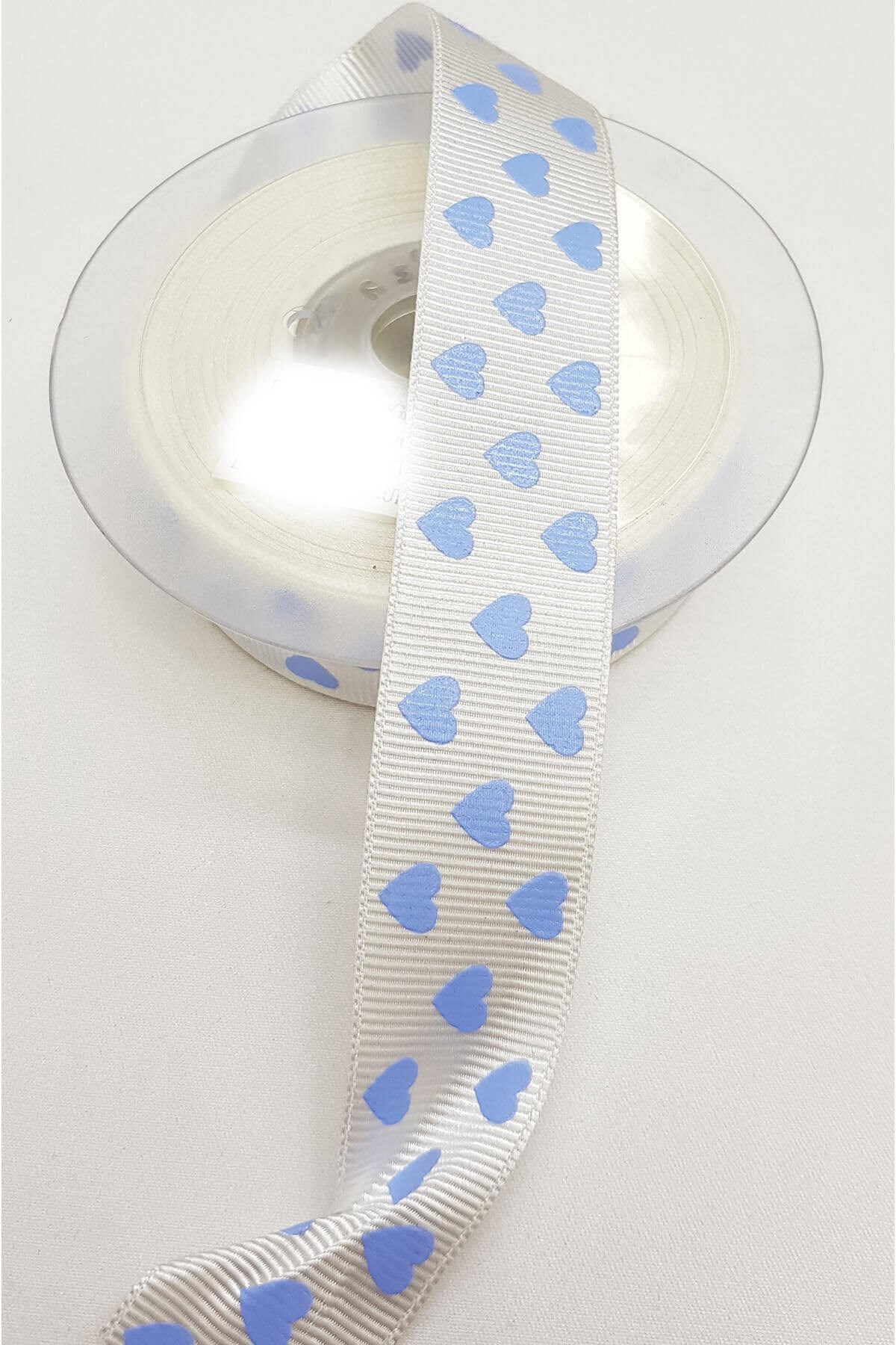 Blue Heart Printed Grosgrain Ribbon 2.5cm