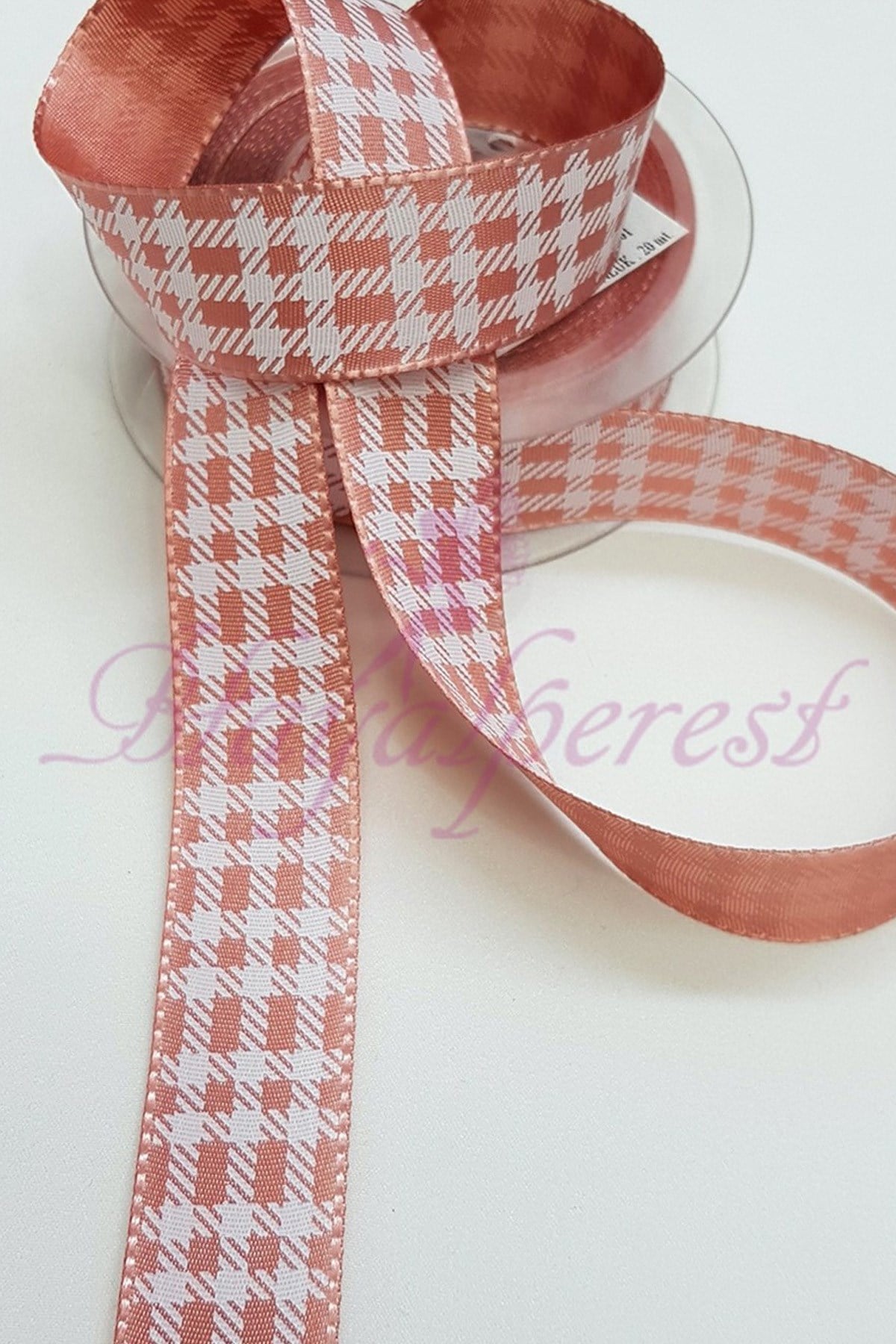 Powder Square Printed Taffeta Ribbon 2,5Cm
