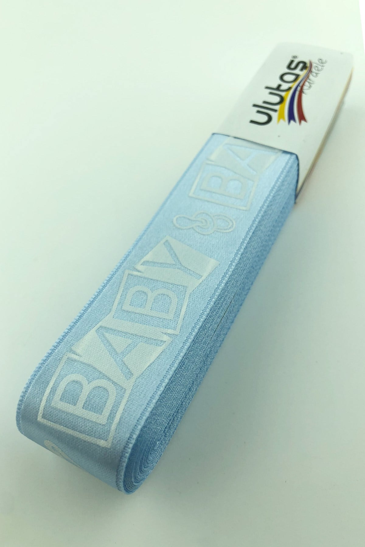 Bebe Blue Baby Figure Printed Satin Ribbon 2.50 cm