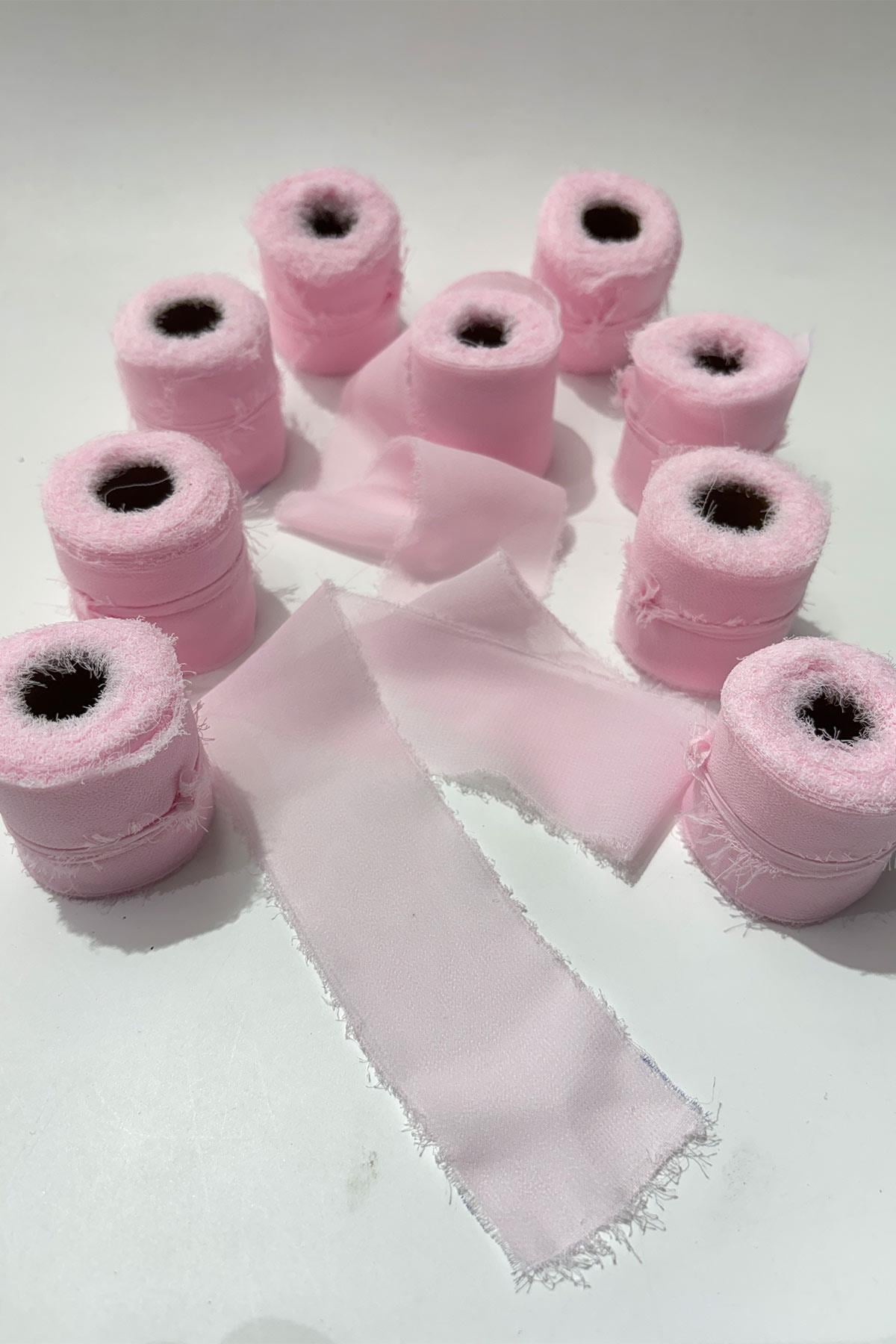 Bebe Pembe Yıtrmaç Şifon Kurdele 4 cm Eni 4,5 Mt 1 Top