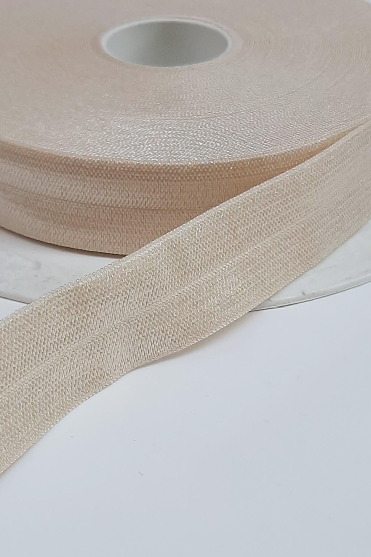 Bej Lastikli Saç Bandı 1,5cm
