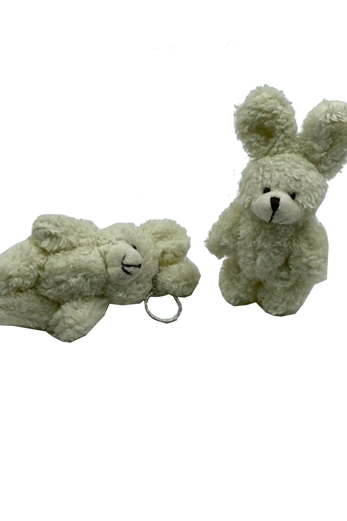 Bej Peluş Yumoş Tavşan Anahtarlık 12 cm